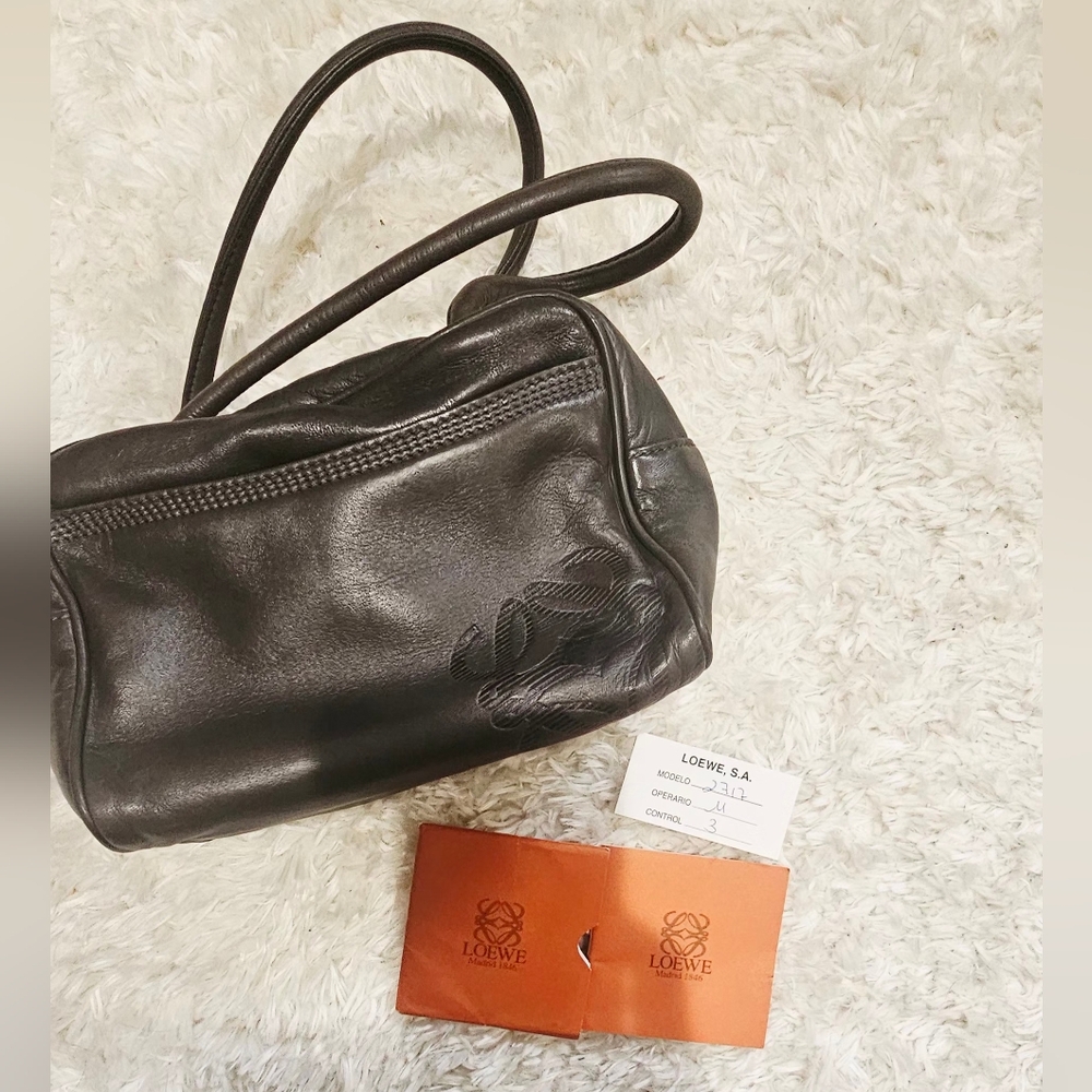 Authentic Loewe Dark Leather Shoulder Bag
